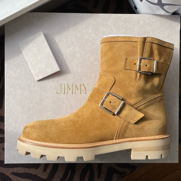 😍NWT Jimmy Choo Youth Il suede buckle ankle boots in camel, 40 - Picture 3 of 17